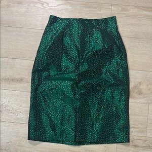 Chic Green Polka Dot Pencil Skirt